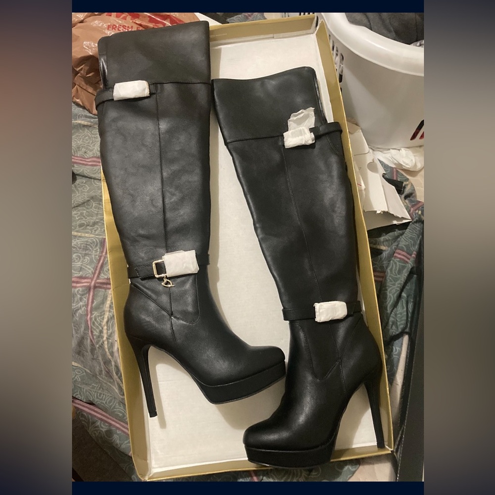 Thalia Sodi Black Over the Knee Boots